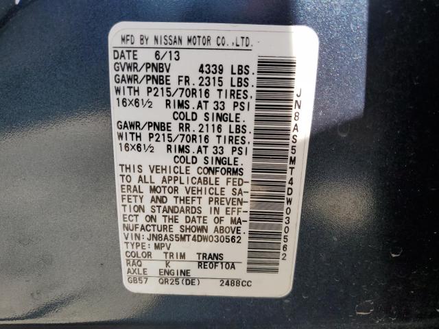 Photo 13 VIN: JN8AS5MT4DW030562 - NISSAN ROGUE S 