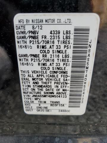 Photo 12 VIN: JN8AS5MT4DW504123 - NISSAN ROGUE S 