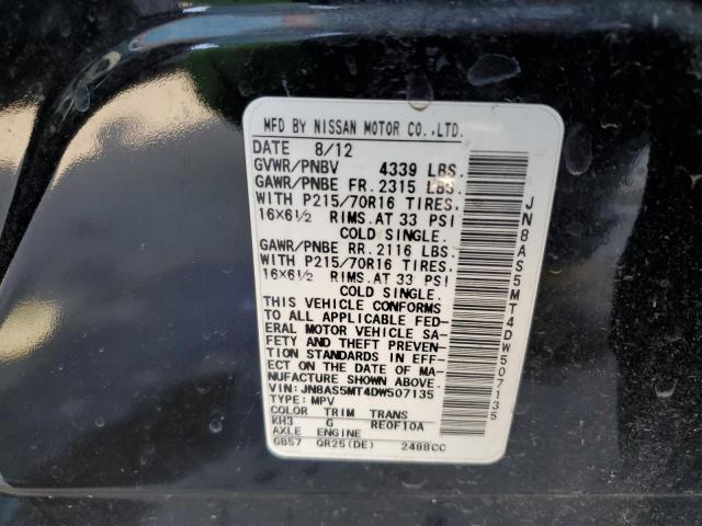 Photo 13 VIN: JN8AS5MT4DW507135 - NISSAN ROGUE 