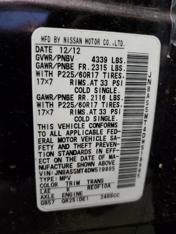 Photo 9 VIN: JN8AS5MT4DW519995 - NISSAN ROGUE S 