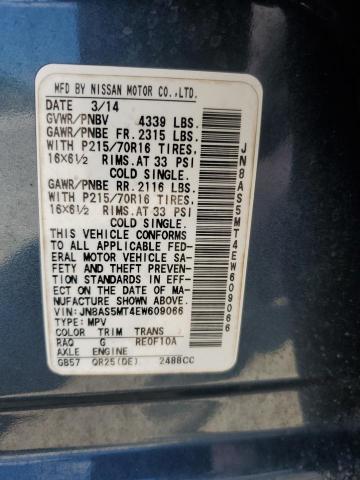 Photo 12 VIN: JN8AS5MT4EW609066 - NISSAN ROGUE SELE 