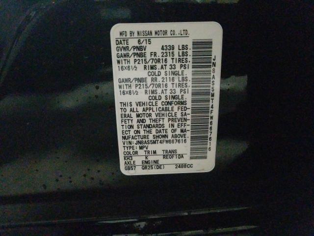 Photo 9 VIN: JN8AS5MT4FW667616 - NISSAN ROGUE SELE 