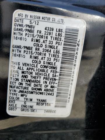 Photo 12 VIN: JN8AS5MT5CW612443 - NISSAN ROGUE S 