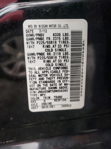 Photo 9 VIN: JN8AS5MT5DW004360 - NISSAN ROGUE S 