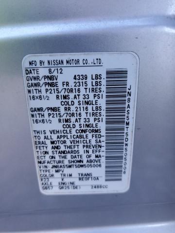 Photo 12 VIN: JN8AS5MT5DW505006 - NISSAN ROGUE S 