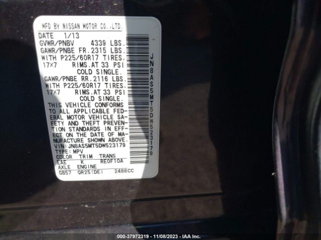 Photo 8 VIN: JN8AS5MT5DW523179 - NISSAN ROGUE 