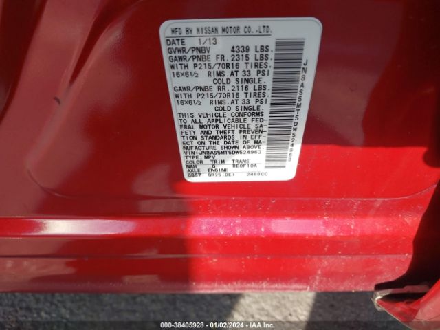 Photo 8 VIN: JN8AS5MT5DW524963 - NISSAN ROGUE 