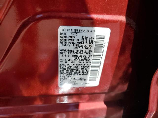 Photo 13 VIN: JN8AS5MT5DW535025 - NISSAN ROGUE S 