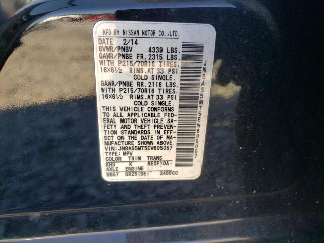 Photo 13 VIN: JN8AS5MT5EW605057 - NISSAN ROGUE SELE 