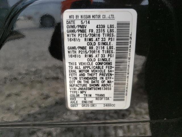 Photo 13 VIN: JN8AS5MT5EW613658 - NISSAN ROGUE SELE 