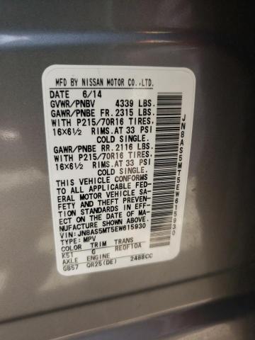 Photo 9 VIN: JN8AS5MT5EW615930 - NISSAN ROGUE SELE 