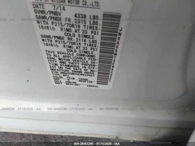 Photo 8 VIN: JN8AS5MT5EW623557 - NISSAN ROGUE SELECT 