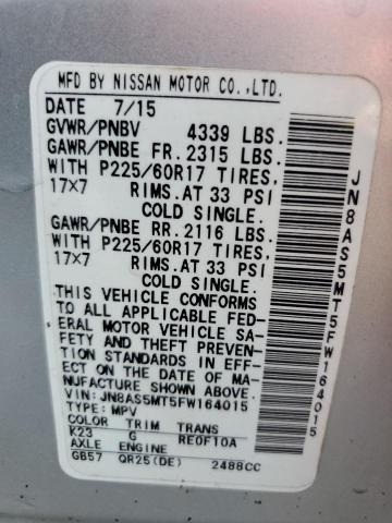 Photo 12 VIN: JN8AS5MT5FW164015 - NISSAN ROGUE SELE 