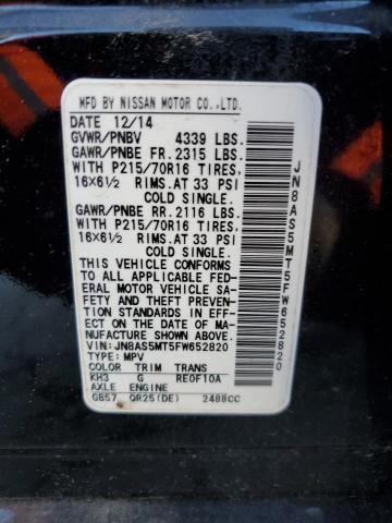 Photo 11 VIN: JN8AS5MT5FW652820 - NISSAN ROGUE SELE 