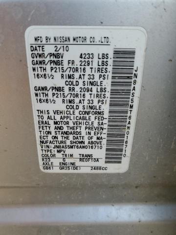 Photo 12 VIN: JN8AS5MT6AW016710 - NISSAN ROGUE 