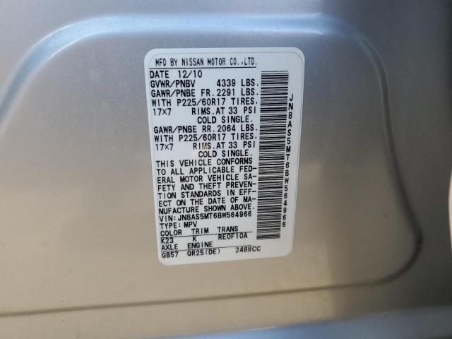 Photo 13 VIN: JN8AS5MT6BW564966 - NISSAN ROGUE S 