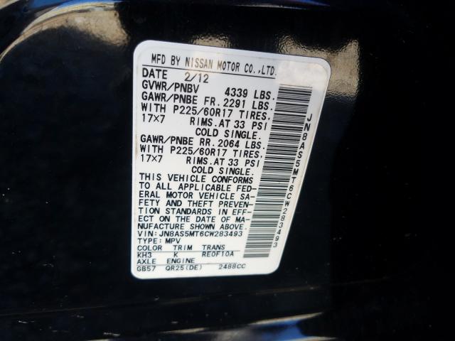 Photo 9 VIN: JN8AS5MT6CW283493 - NISSAN ROGUE S 