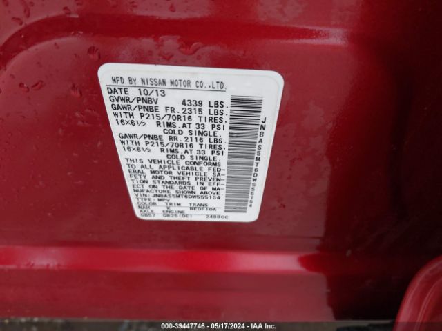 Photo 8 VIN: JN8AS5MT6DW555154 - NISSAN ROGUE 