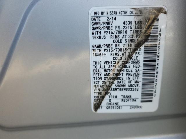 Photo 13 VIN: JN8AS5MT6EW603348 - NISSAN ROGUE SELE 