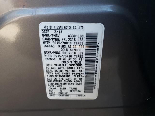 Photo 9 VIN: JN8AS5MT6EW610526 - NISSAN ROGUE SELE 