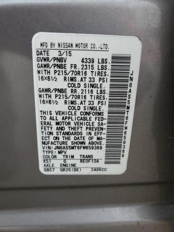 Photo 13 VIN: JN8AS5MT6FW659369 - NISSAN ROGUE 