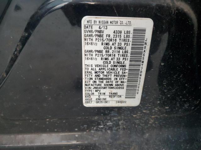 Photo 12 VIN: JN8AS5MT7DW530859 - NISSAN ROGUE S 