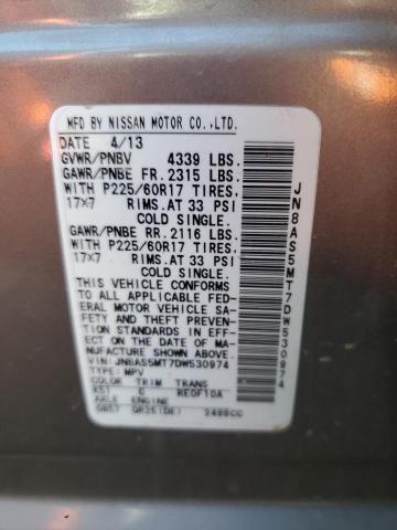 Photo 12 VIN: JN8AS5MT7DW530974 - NISSAN ROGUE S 