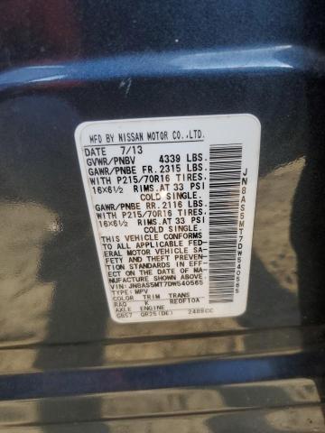 Photo 11 VIN: JN8AS5MT7DW540565 - NISSAN ROGUE S 