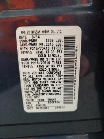 Photo 11 VIN: JN8AS5MT7EW625049 - NISSAN ROGUE 