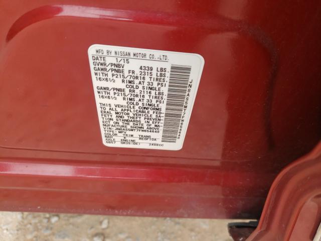 Photo 9 VIN: JN8AS5MT7FW654648 - NISSAN ROGUE SELE 