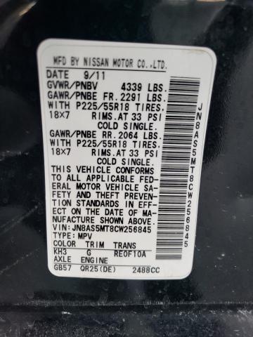 Photo 12 VIN: JN8AS5MT8CW256845 - NISSAN ROGUE 