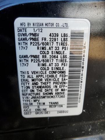 Photo 12 VIN: JN8AS5MT8CW277260 - NISSAN ROGUE 