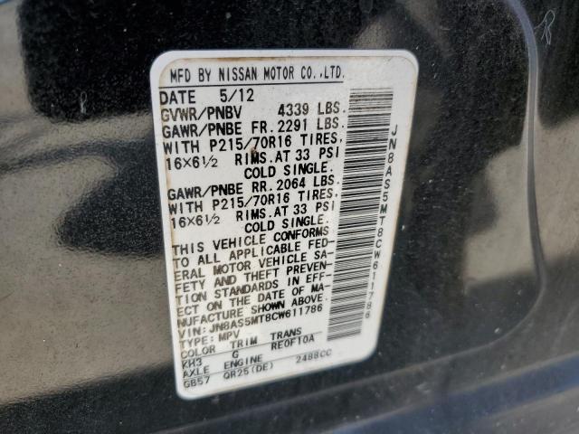 Photo 12 VIN: JN8AS5MT8CW611786 - NISSAN ROGUE 