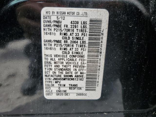 Photo 12 VIN: JN8AS5MT8CW612162 - NISSAN ROGUE 