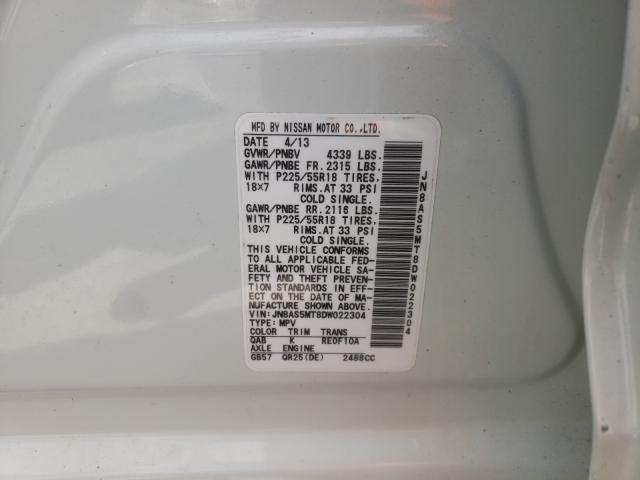 Photo 9 VIN: JN8AS5MT8DW022304 - NISSAN ROGUE S 