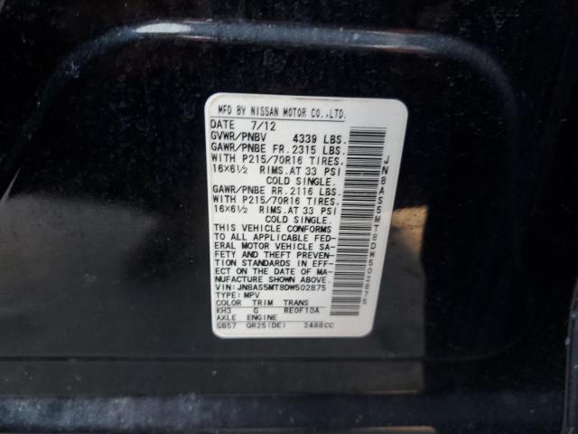 Photo 12 VIN: JN8AS5MT8DW502875 - NISSAN ROGUE S 