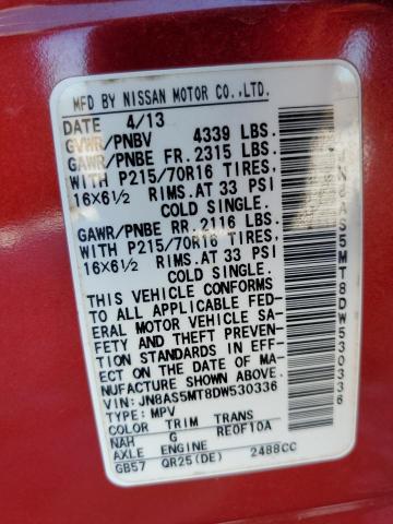 Photo 12 VIN: JN8AS5MT8DW530336 - NISSAN ROGUE S 