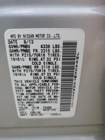 Photo 12 VIN: JN8AS5MT8DW553132 - NISSAN ROGUE S 