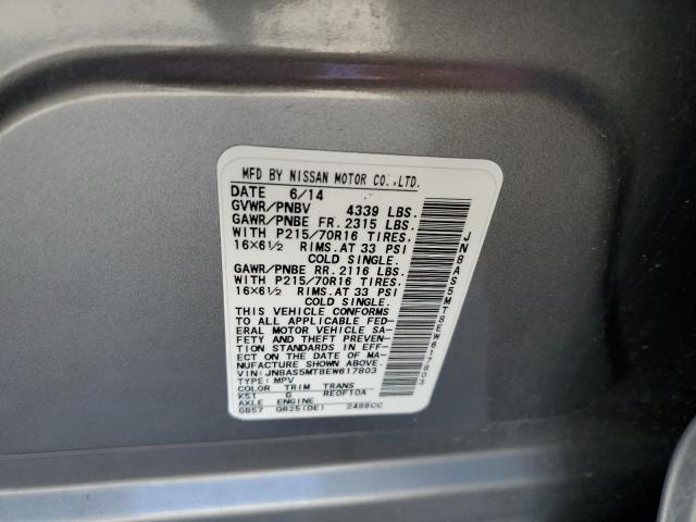 Photo 11 VIN: JN8AS5MT8EW617803 - NISSAN ROGUE SELE 