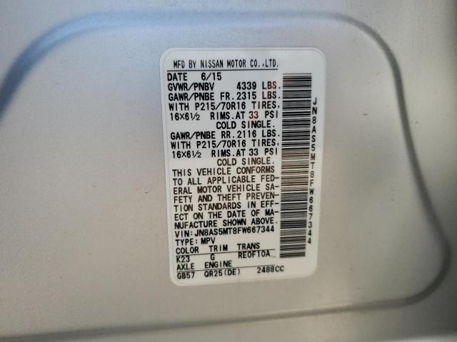 Photo 12 VIN: JN8AS5MT8FW667344 - NISSAN ROGUE 