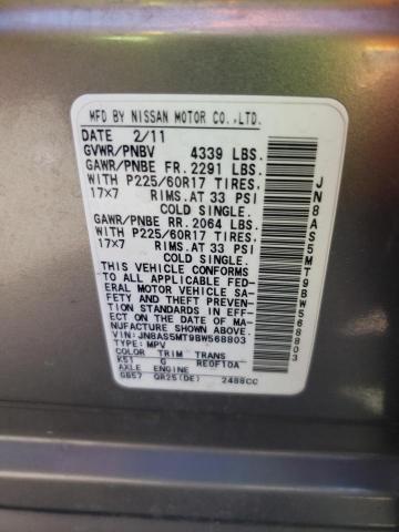 Photo 12 VIN: JN8AS5MT9BW568803 - NISSAN ROGUE 