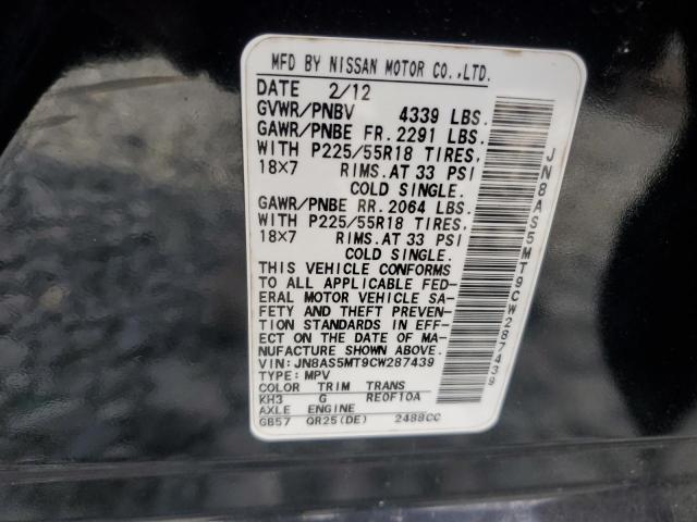 Photo 12 VIN: JN8AS5MT9CW287439 - NISSAN ROGUE S 