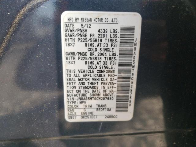 Photo 9 VIN: JN8AS5MT9CW297680 - NISSAN ROGUE 