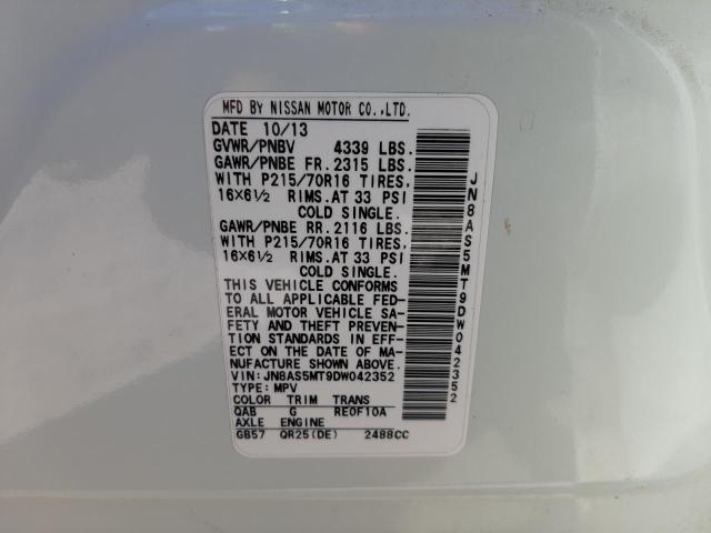 Photo 9 VIN: JN8AS5MT9DW042352 - NISSAN ROGUE S 