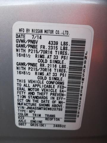 Photo 9 VIN: JN8AS5MT9EW620788 - NISSAN ROGUE SELE 