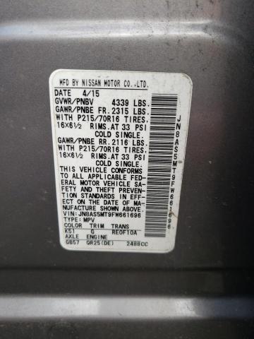 Photo 11 VIN: JN8AS5MT9FW661696 - NISSAN ROGUE SELE 