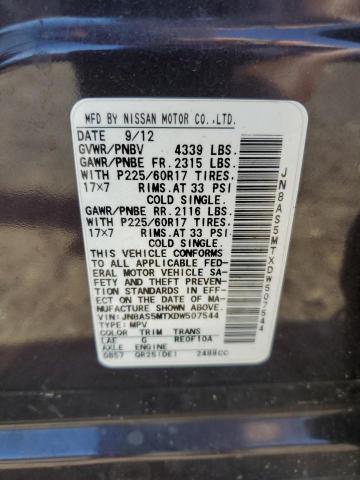 Photo 12 VIN: JN8AS5MTXDW507544 - NISSAN ROGUE S 