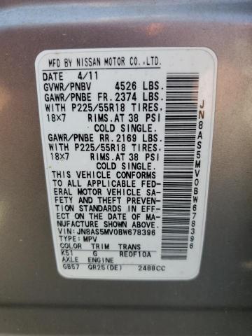 Photo 12 VIN: JN8AS5MV0BW678396 - NISSAN ROGUE S 