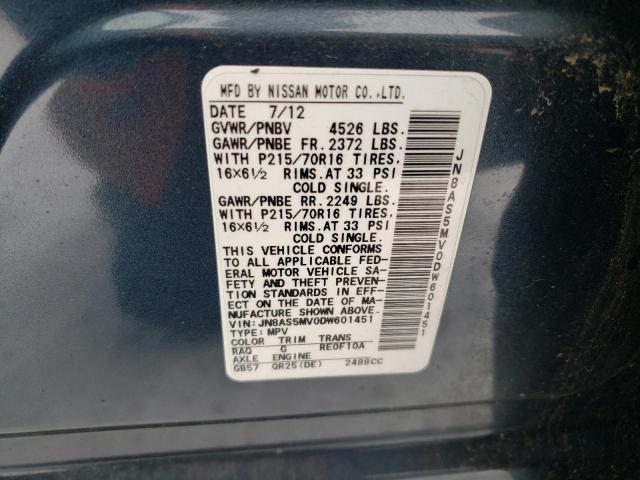 Photo 12 VIN: JN8AS5MV0DW601451 - NISSAN ROGUE 