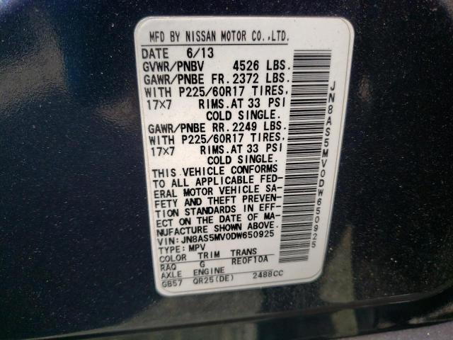 Photo 11 VIN: JN8AS5MV0DW650925 - NISSAN ROGUE S 